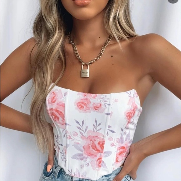 トップス HELK ROSE BUSTIER (WHITE) トップス HELK ROSE BUSTIER (WHITE)